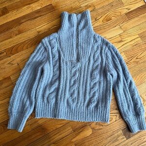 Jessica Simpson Light Blue Cable Knit Turtleneck Sweater